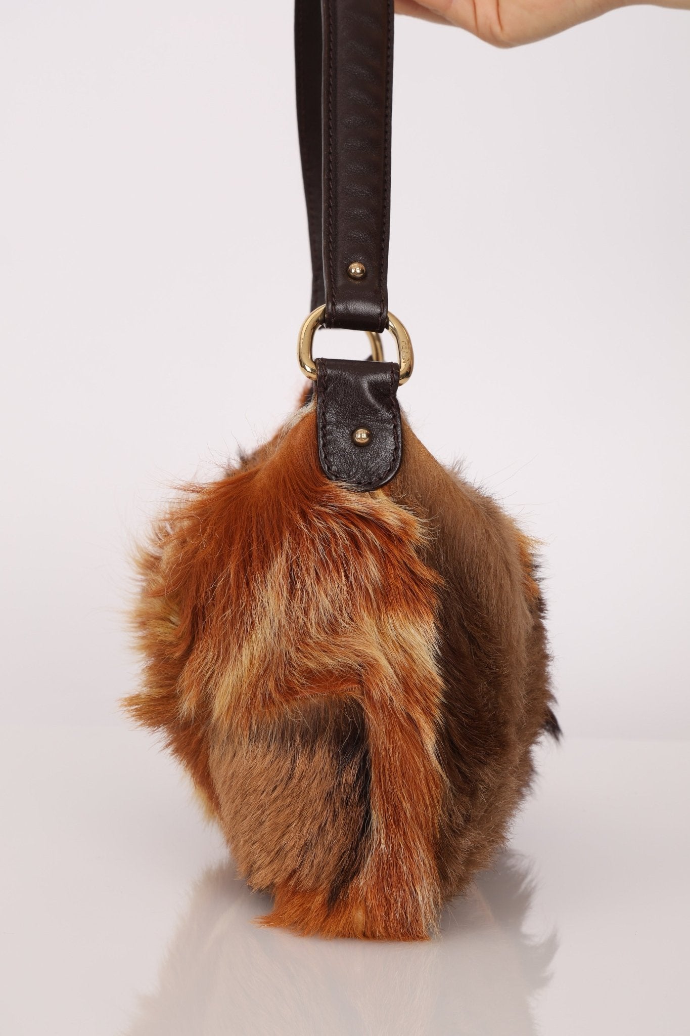 Fendi Gazelle and Goat Fur Patch Shoulder Bag - FashioNica