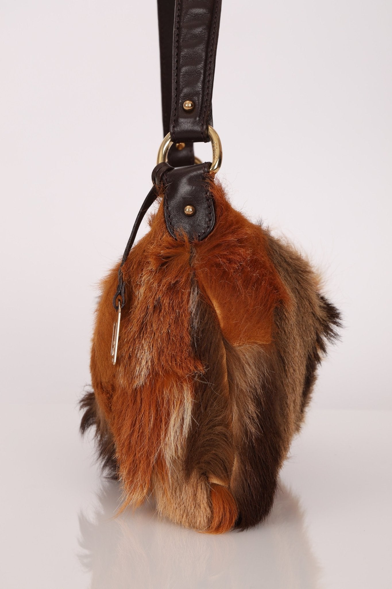 Fendi Gazelle and Goat Fur Patch Shoulder Bag - FashioNica