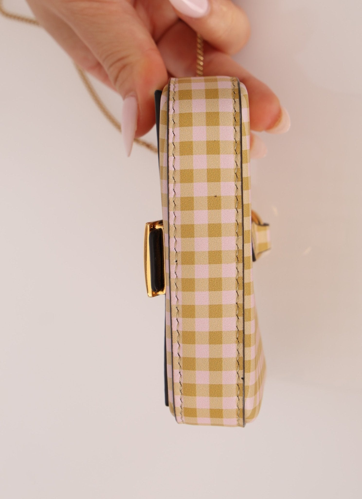 Fendi Gingham Nano Baguette - FashioNica