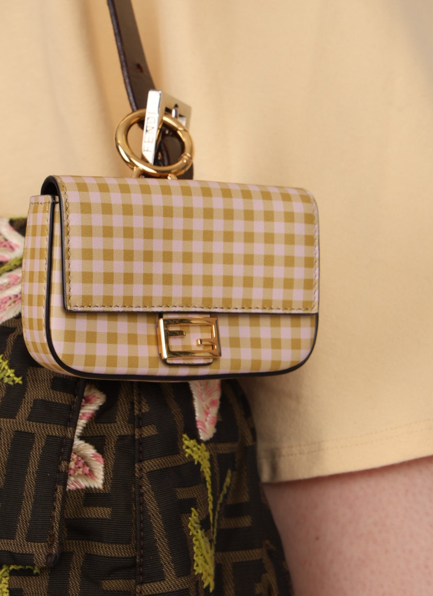 Fendi Gingham Nano Baguette - FashioNica