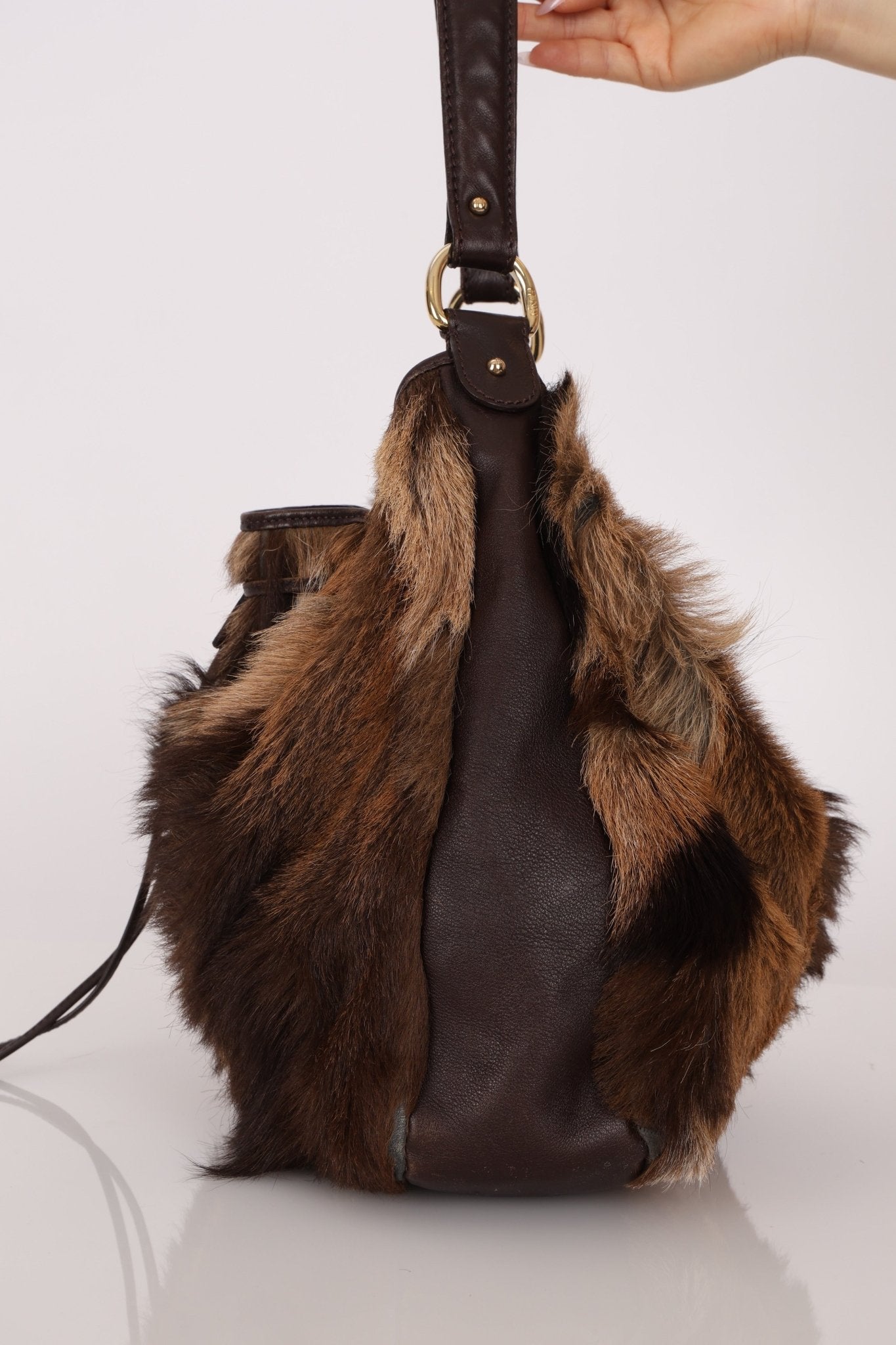 Fendi Goat and Gazelle Drawstring Bucket Bag - FashioNica