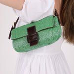 Fendi Green Beaded Baguette - FashioNica