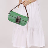 Fendi Green Beaded Baguette - FashioNica