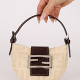 Fendi Ivory Zucca Mini Croissant - FashioNica
