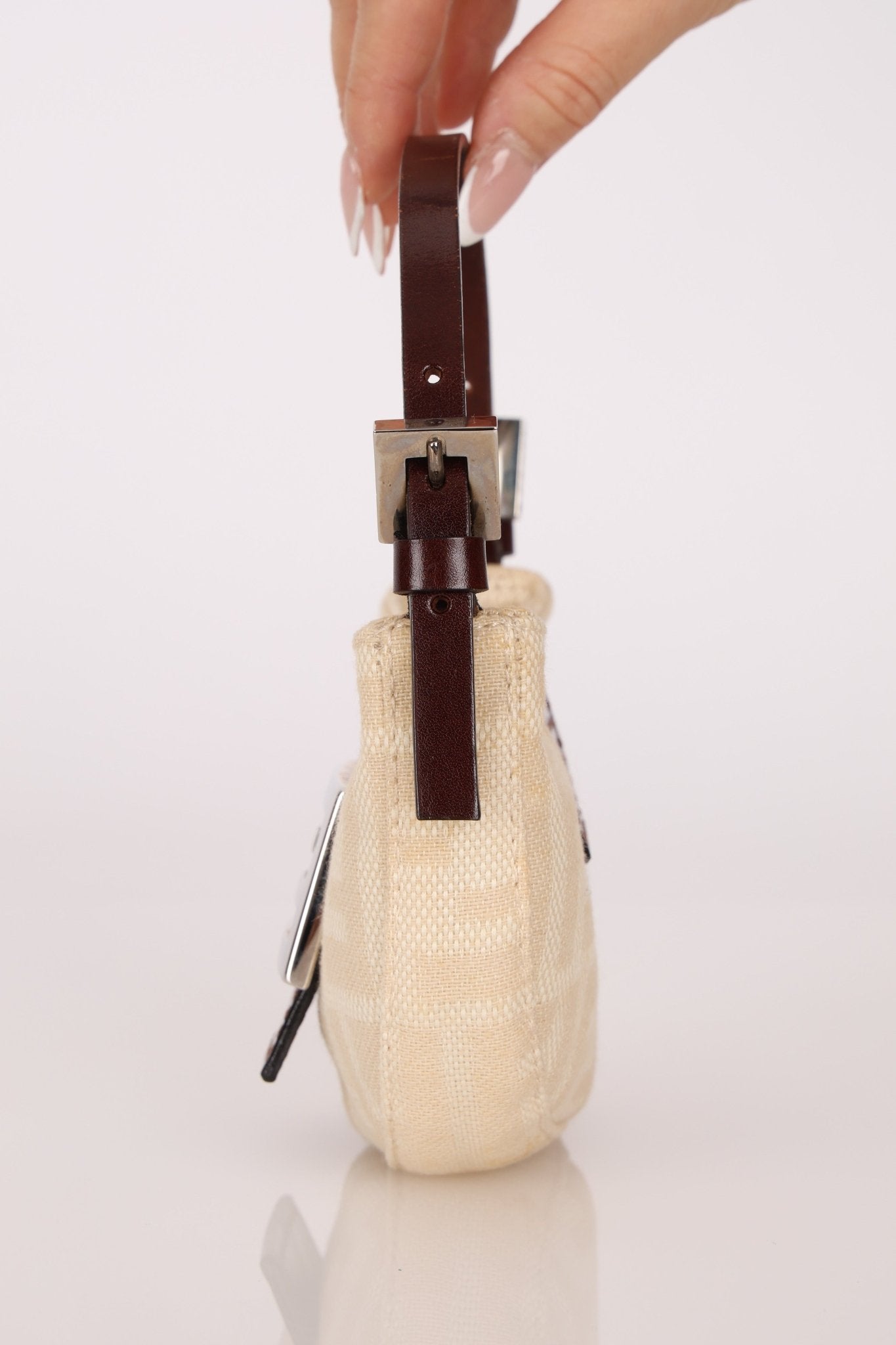 Fendi Ivory Zucca Mini Croissant - FashioNica