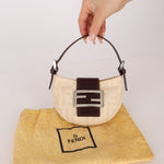 Fendi Ivory Zucca Mini Croissant - FashioNica