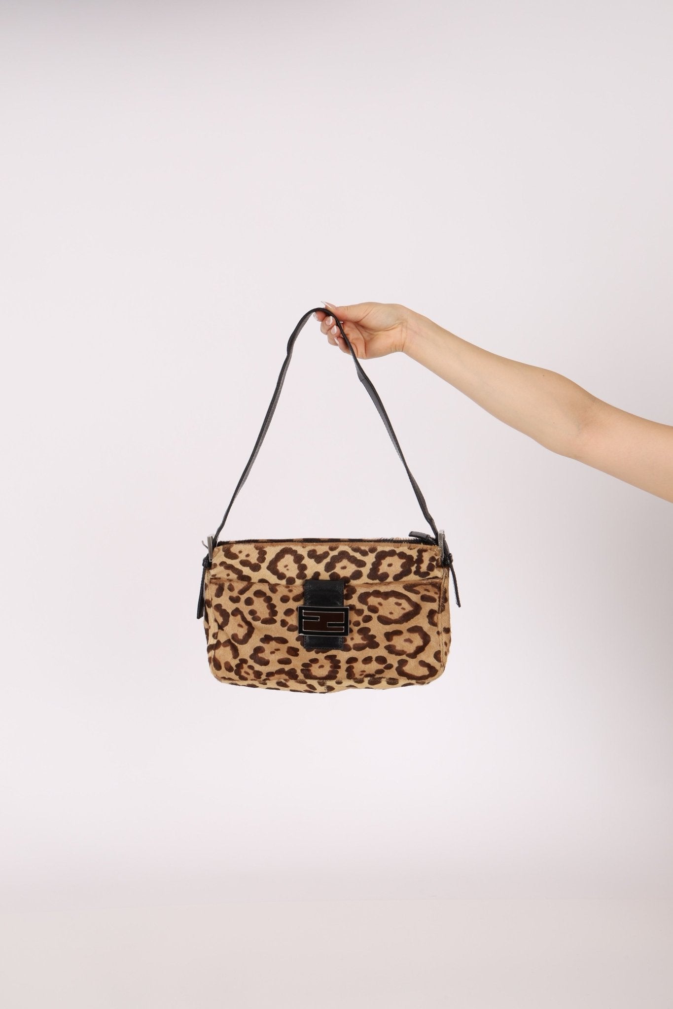 Fendi Jaguar Print Ponyhair Baguette - FashioNica