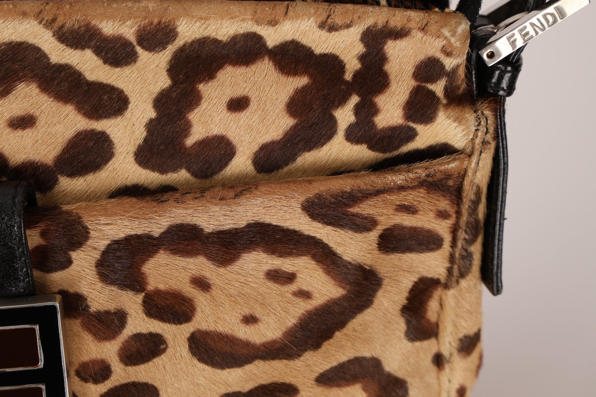 Fendi Jaguar Print Ponyhair Baguette - FashioNica