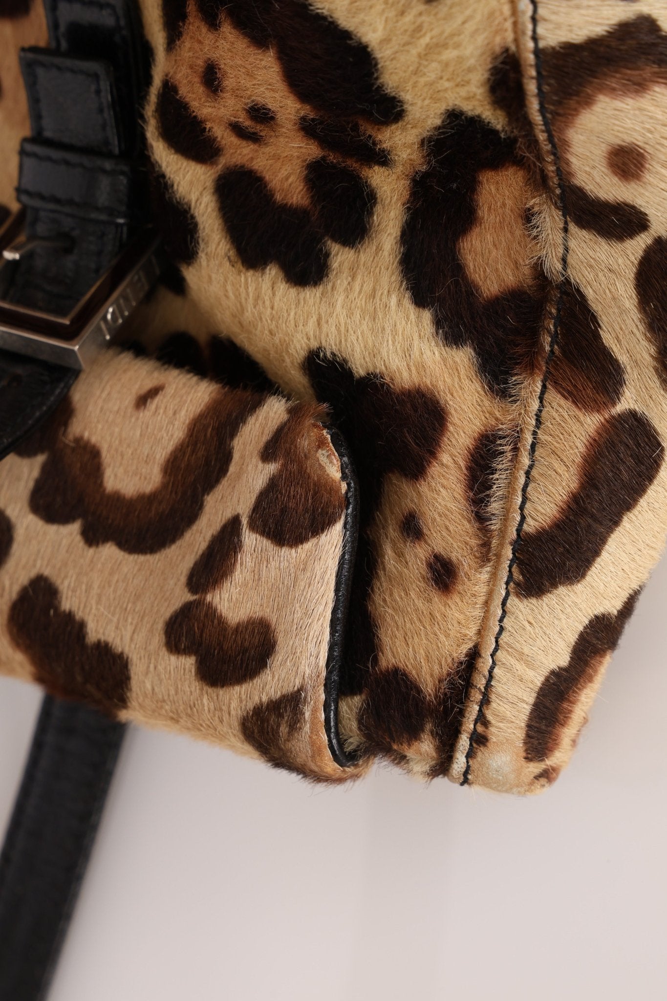 Fendi Jaguar Print Ponyhair Baguette Bag - FashioNica