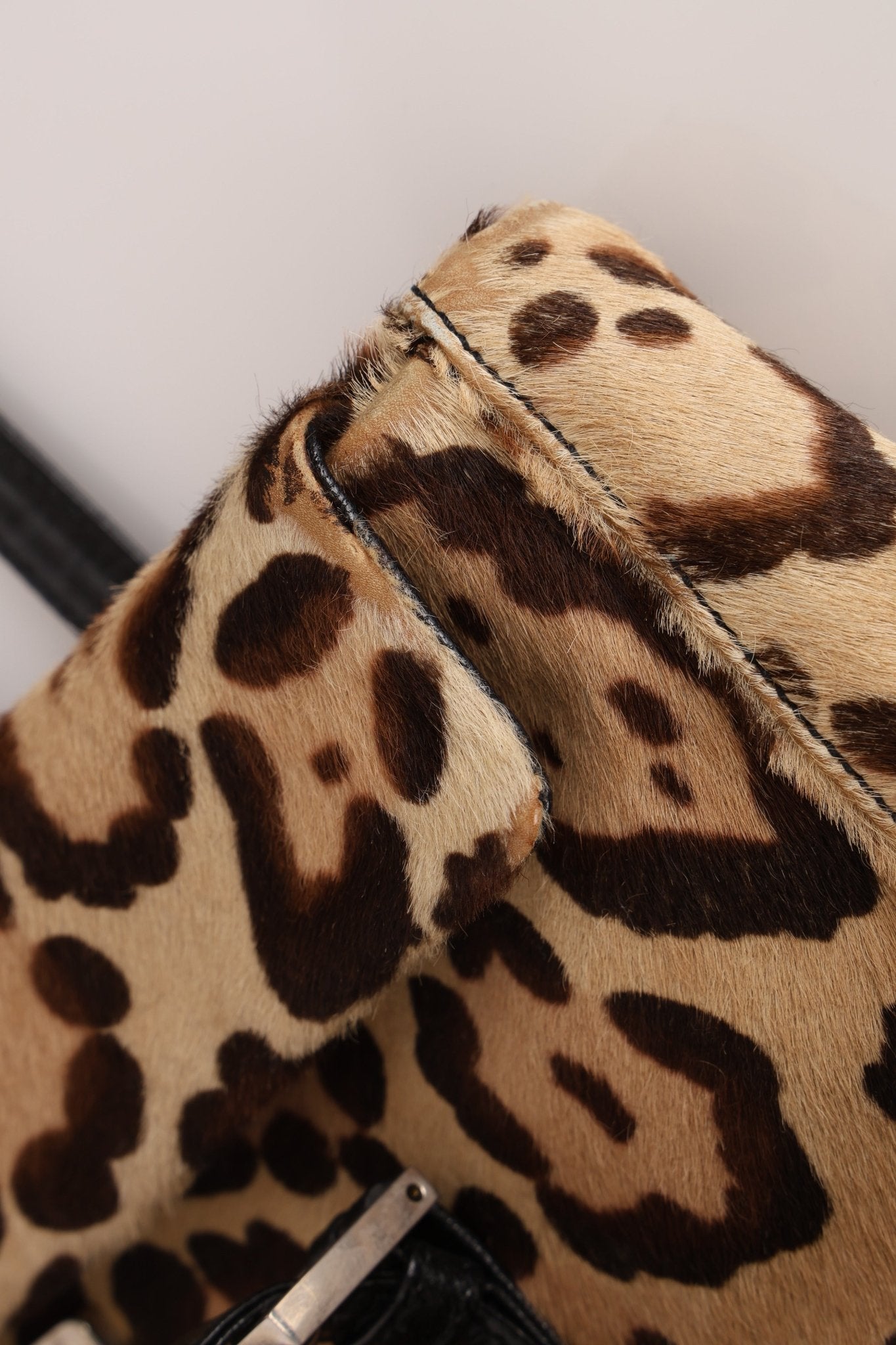 Fendi Jaguar Print Ponyhair Baguette Bag - FashioNica