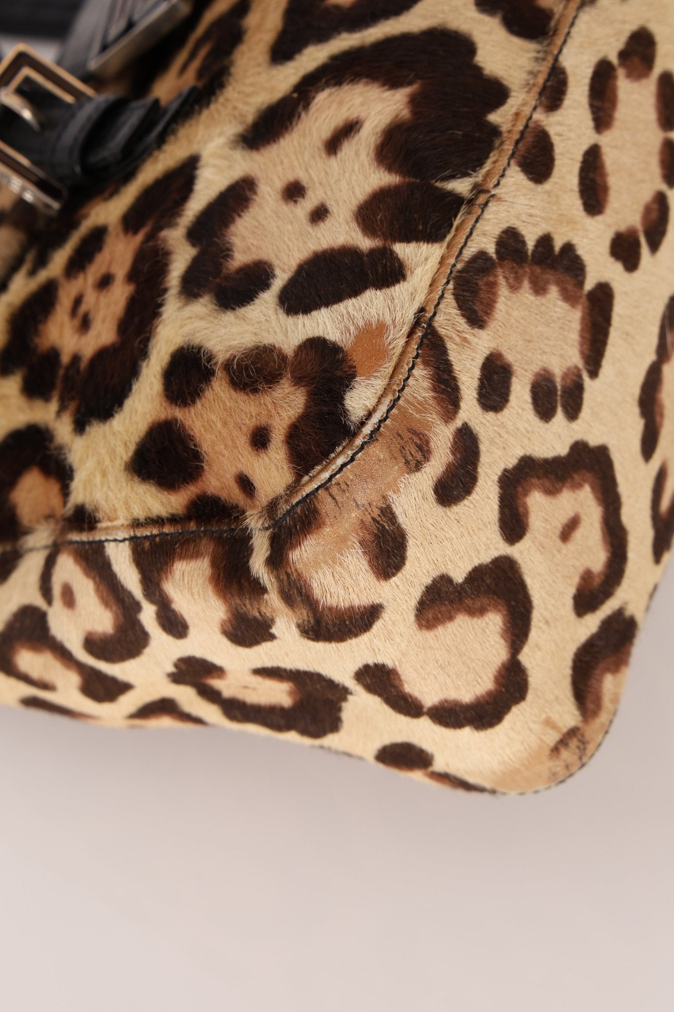 Fendi Jaguar Print Ponyhair Baguette Bag - FashioNica