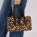 Fendi Jaguar Print Ponyhair Baguette Bag - FashioNica