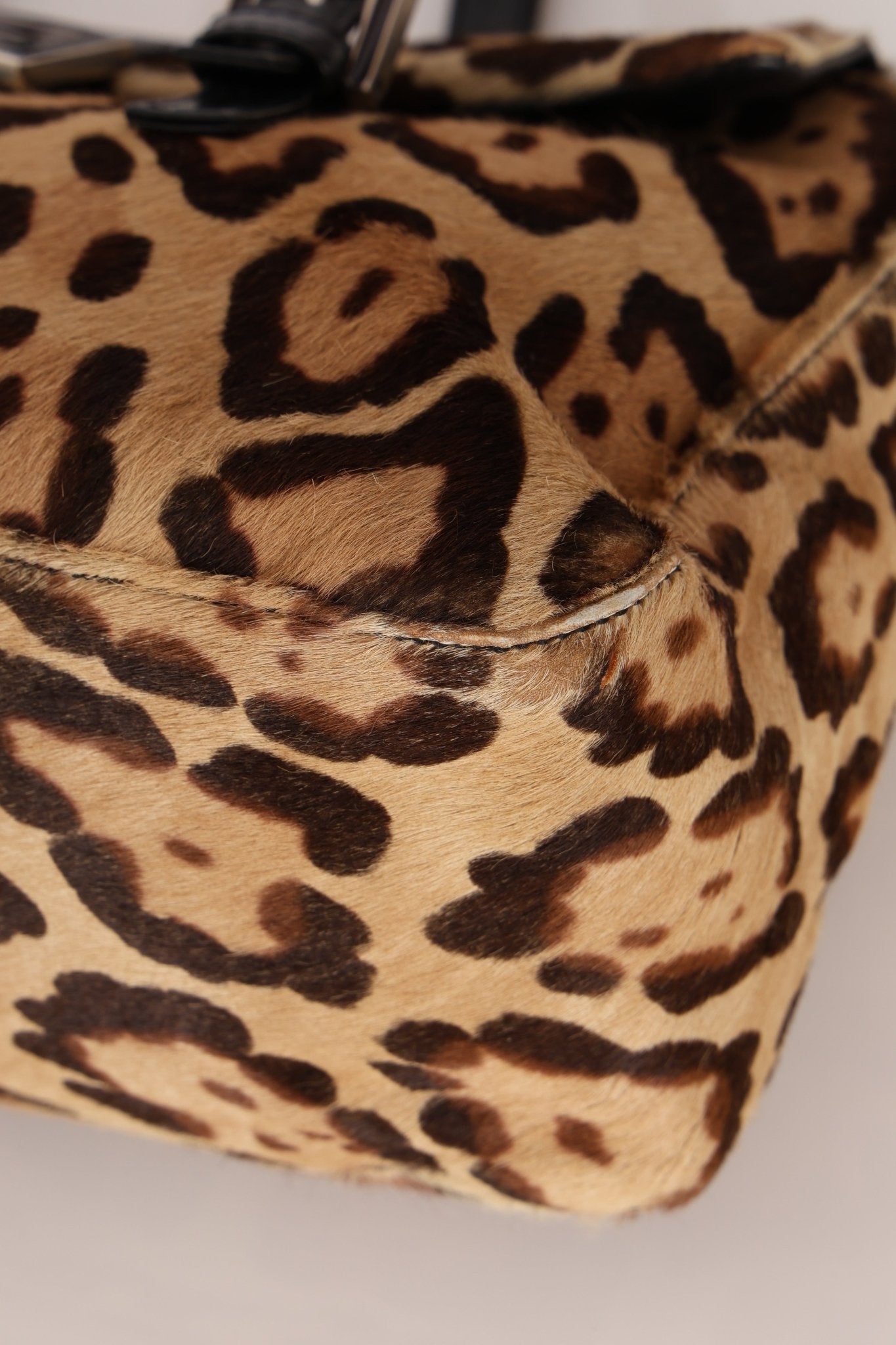 Fendi Jaguar Print Ponyhair Baguette Bag - FashioNica