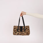 Fendi Jaguar Print Ponyhair Baguette Bag - FashioNica