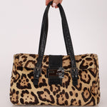 Fendi Jaguar Print Ponyhair Baguette Bag - FashioNica