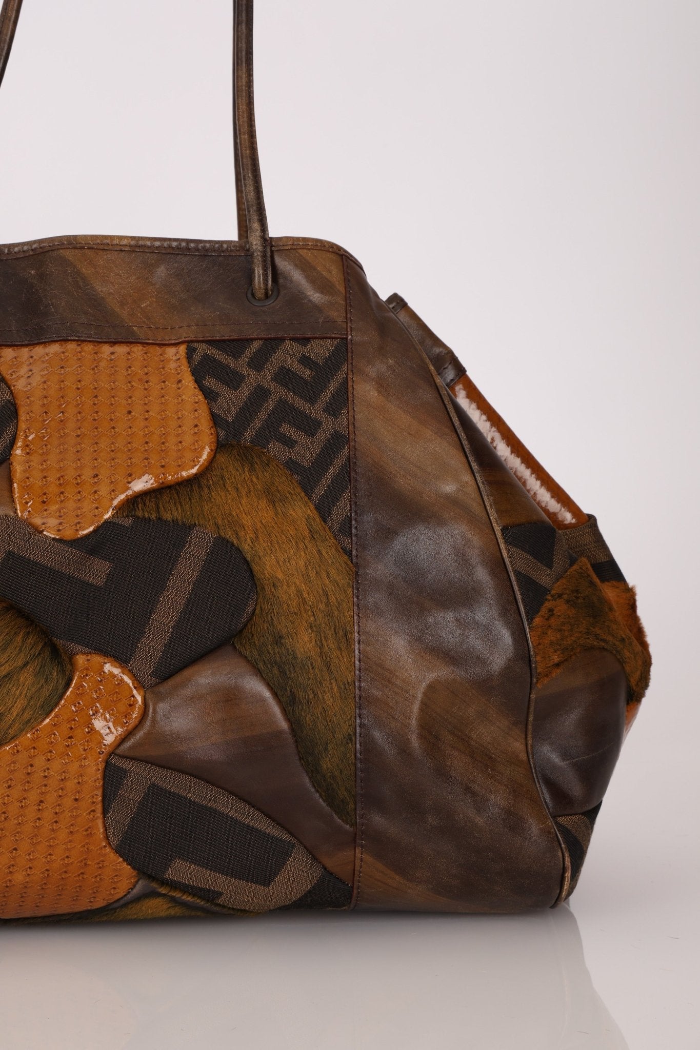 Fendi Large Mix Media Zucca Tote - FashioNica