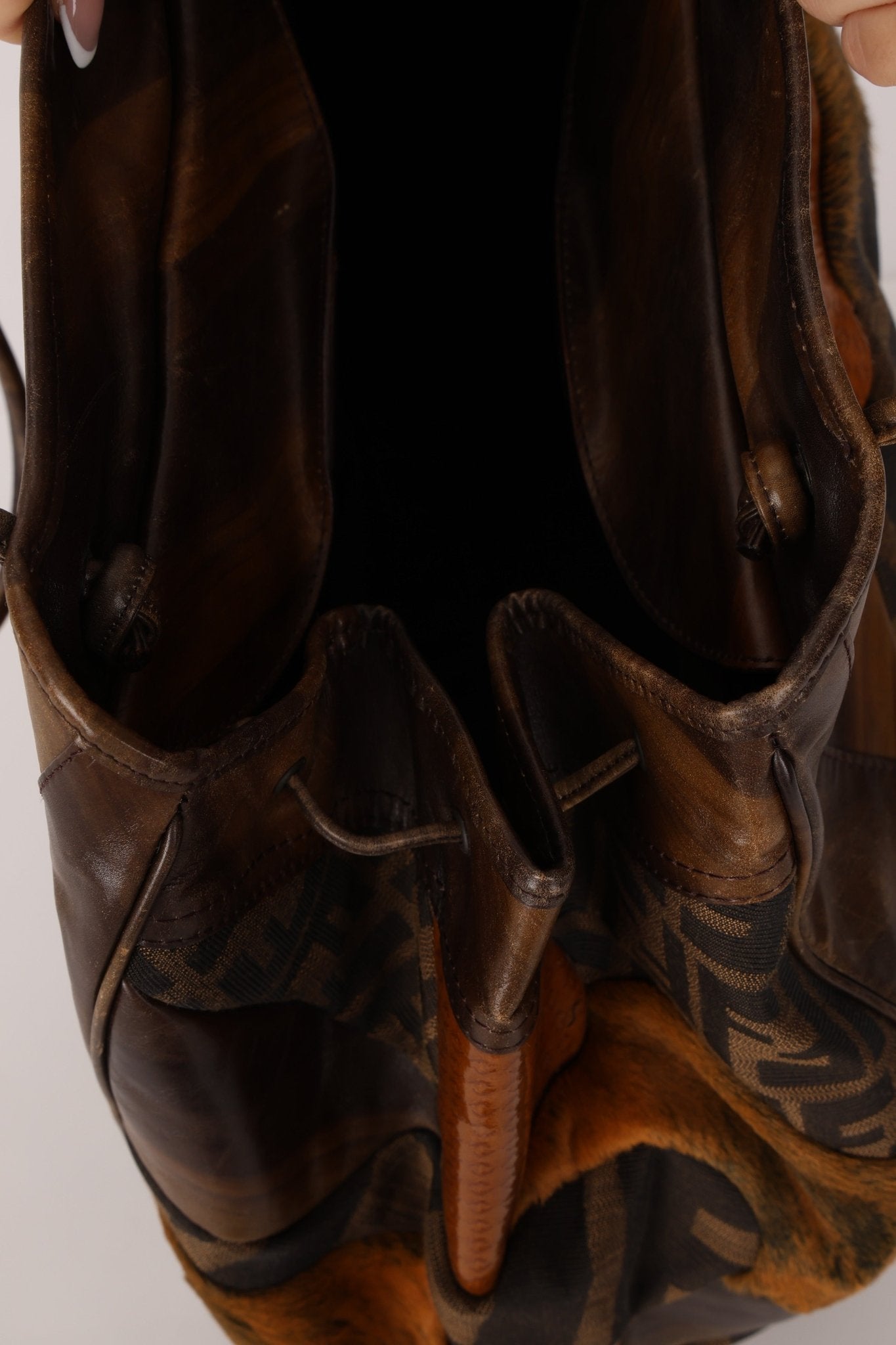 Fendi Large Mix Media Zucca Tote - FashioNica