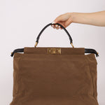 Fendi Large Soft Biege Corduroy Peekaboo - FashioNica