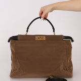 Fendi Large Soft Biege Corduroy Peekaboo - FashioNica