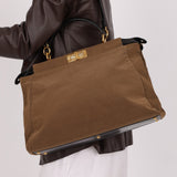 Fendi Large Soft Biege Corduroy Peekaboo - FashioNica