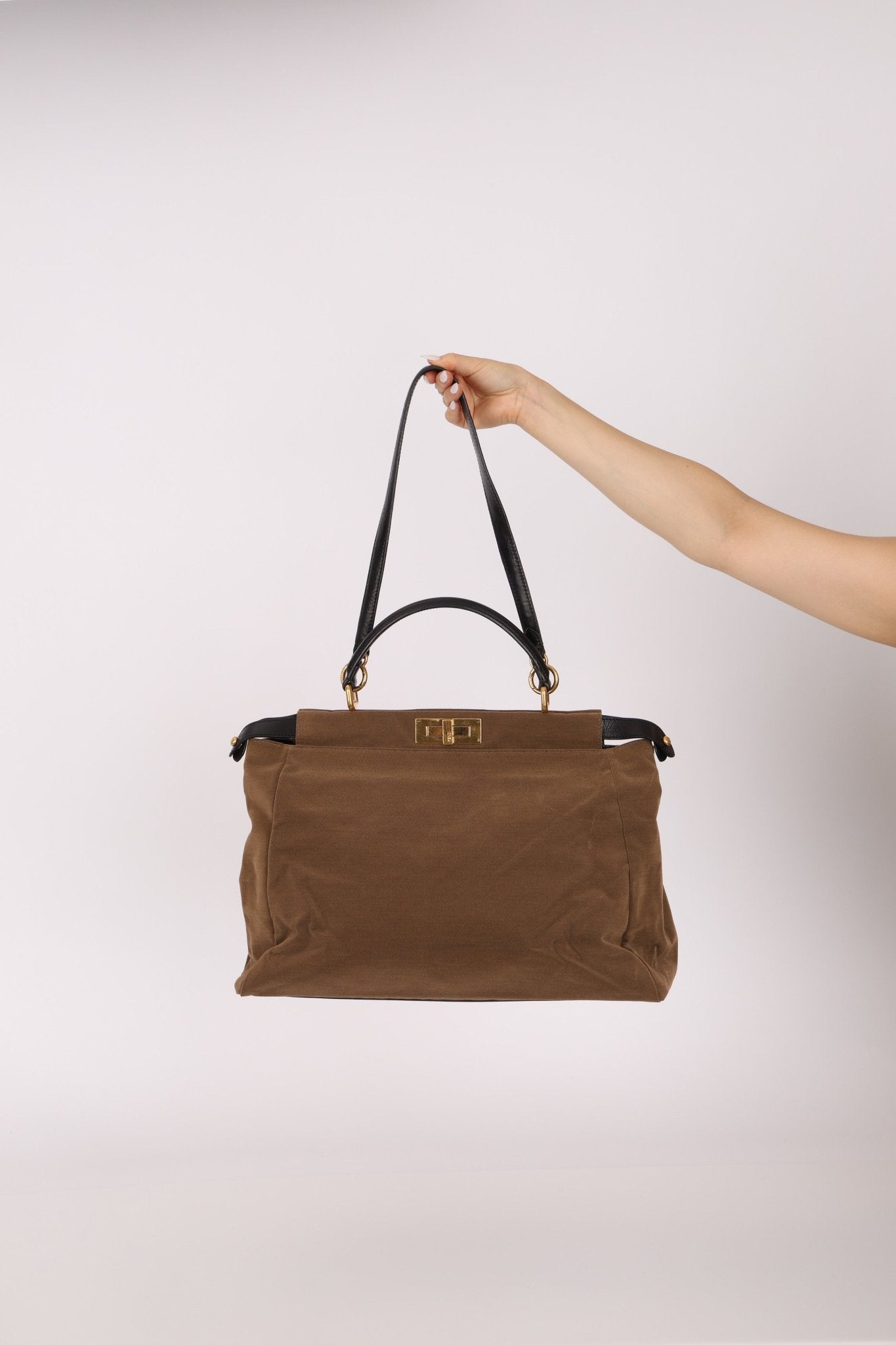 Fendi Large Soft Biege Corduroy Peekaboo - FashioNica