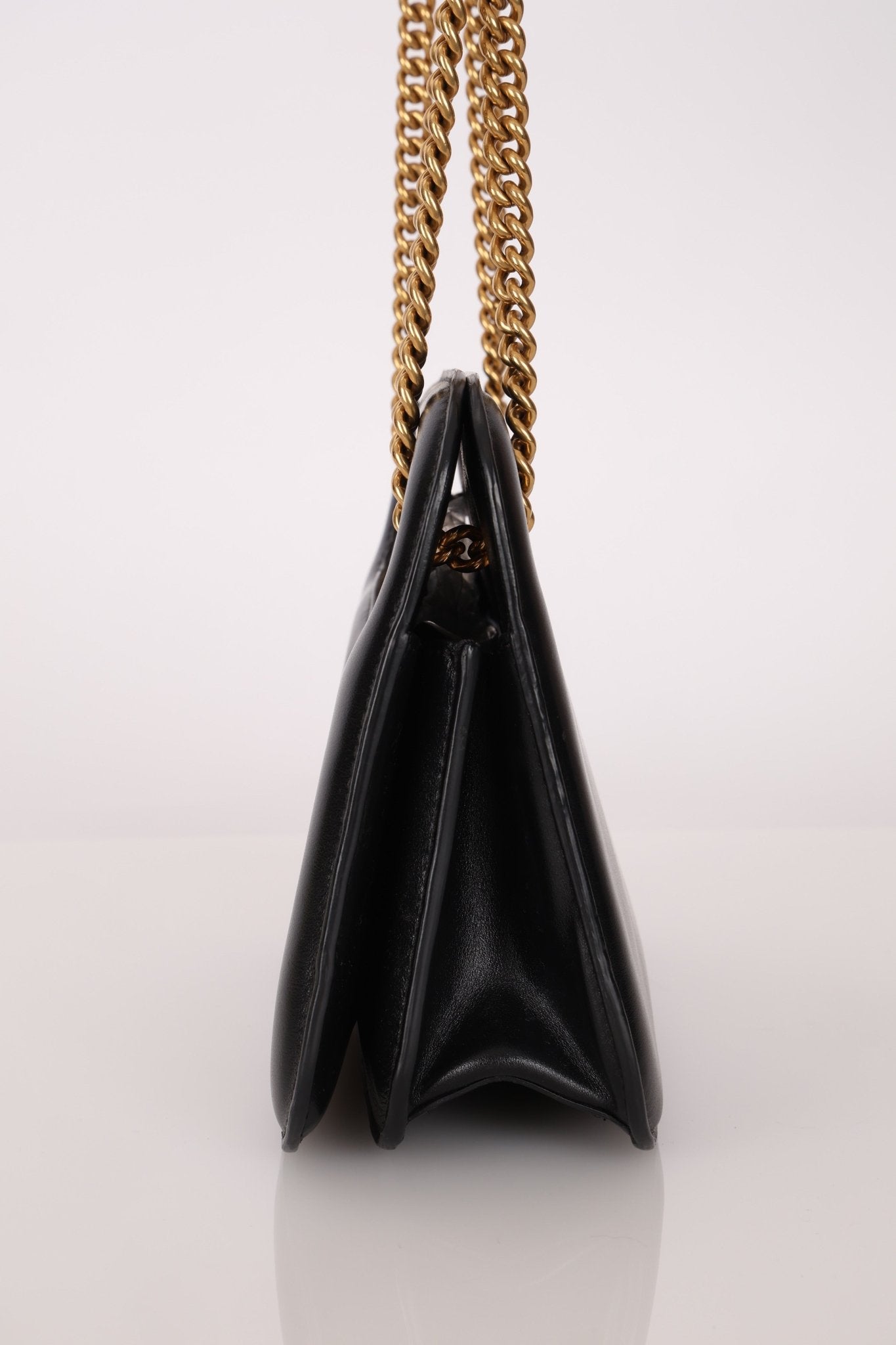 Fendi Leather Black Karligraphy Pocket Chain Bag - FashioNica
