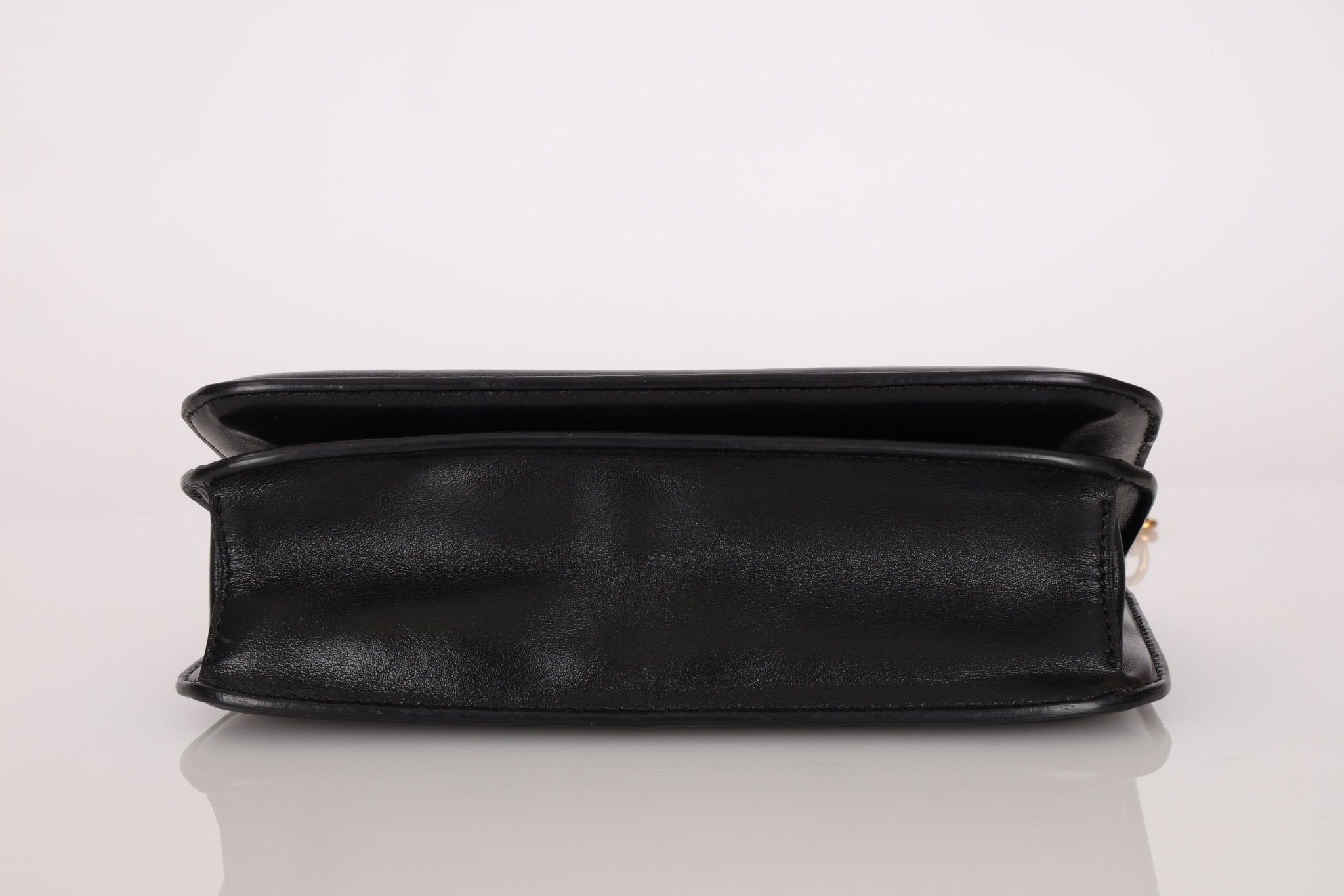 Fendi Leather Black Karligraphy Pocket Chain Bag - FashioNica