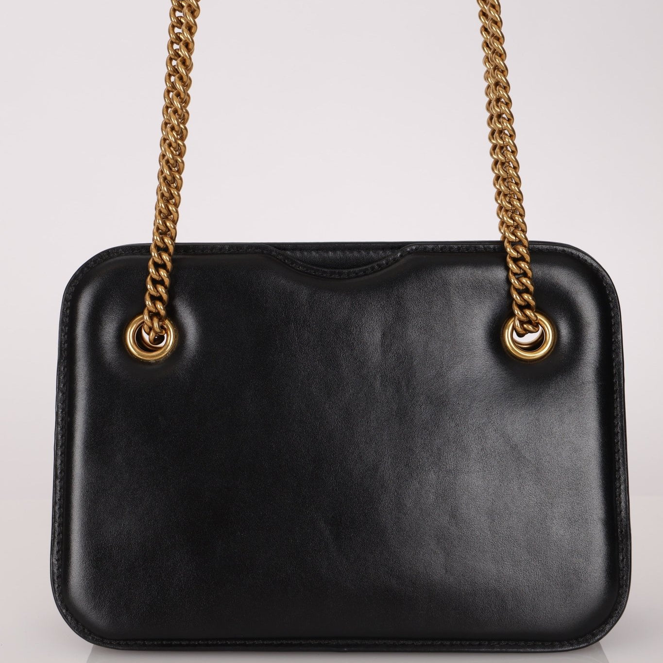Fendi Leather Black Karligraphy Pocket Chain Bag - FashioNica