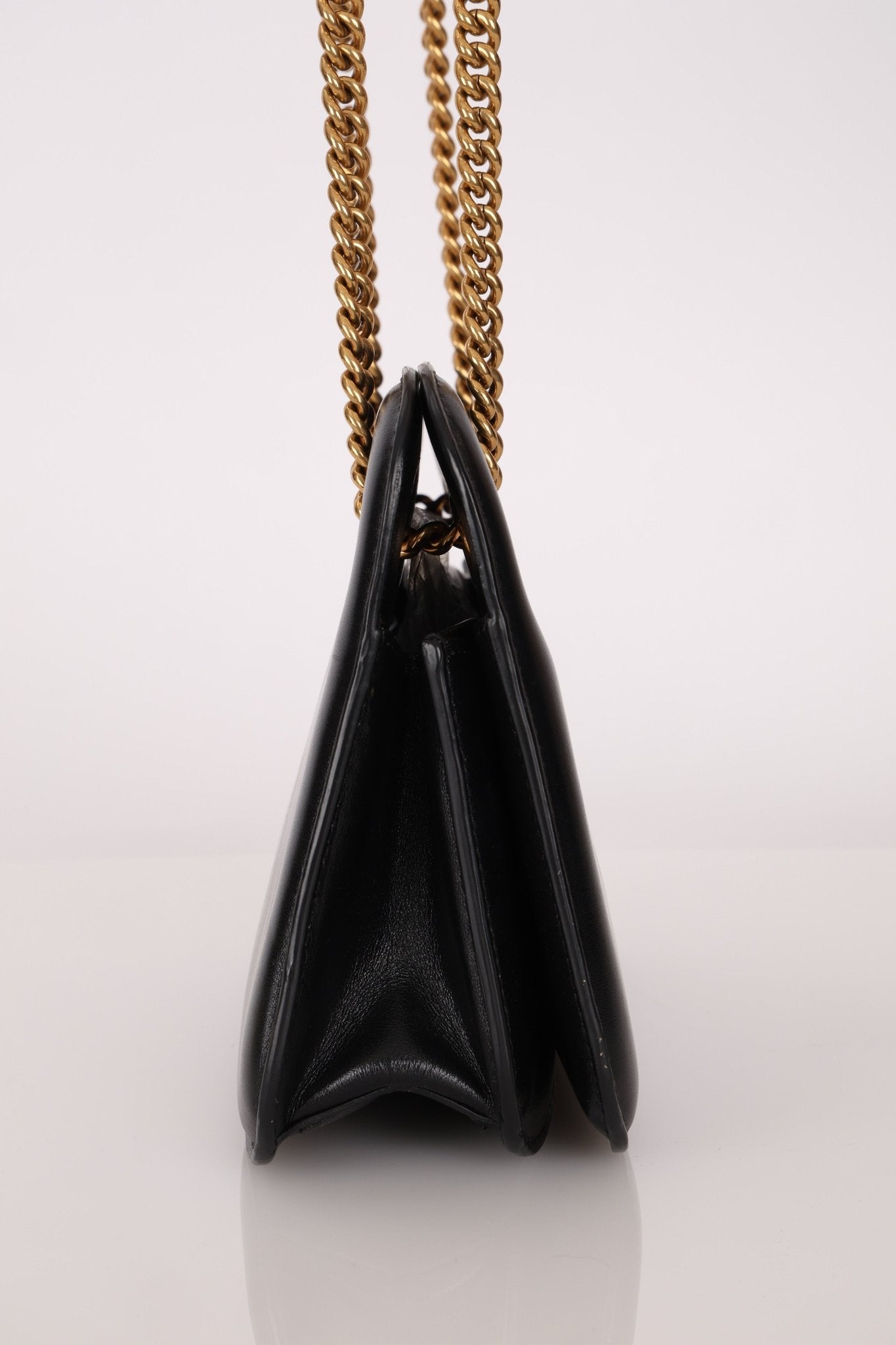 Fendi Leather Black Karligraphy Pocket Chain Bag - FashioNica