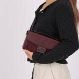 Fendi Leather Maroon Zucca Soft Trunk Baguette - FashioNica