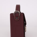 Fendi Leather Maroon Zucca Soft Trunk Baguette - FashioNica