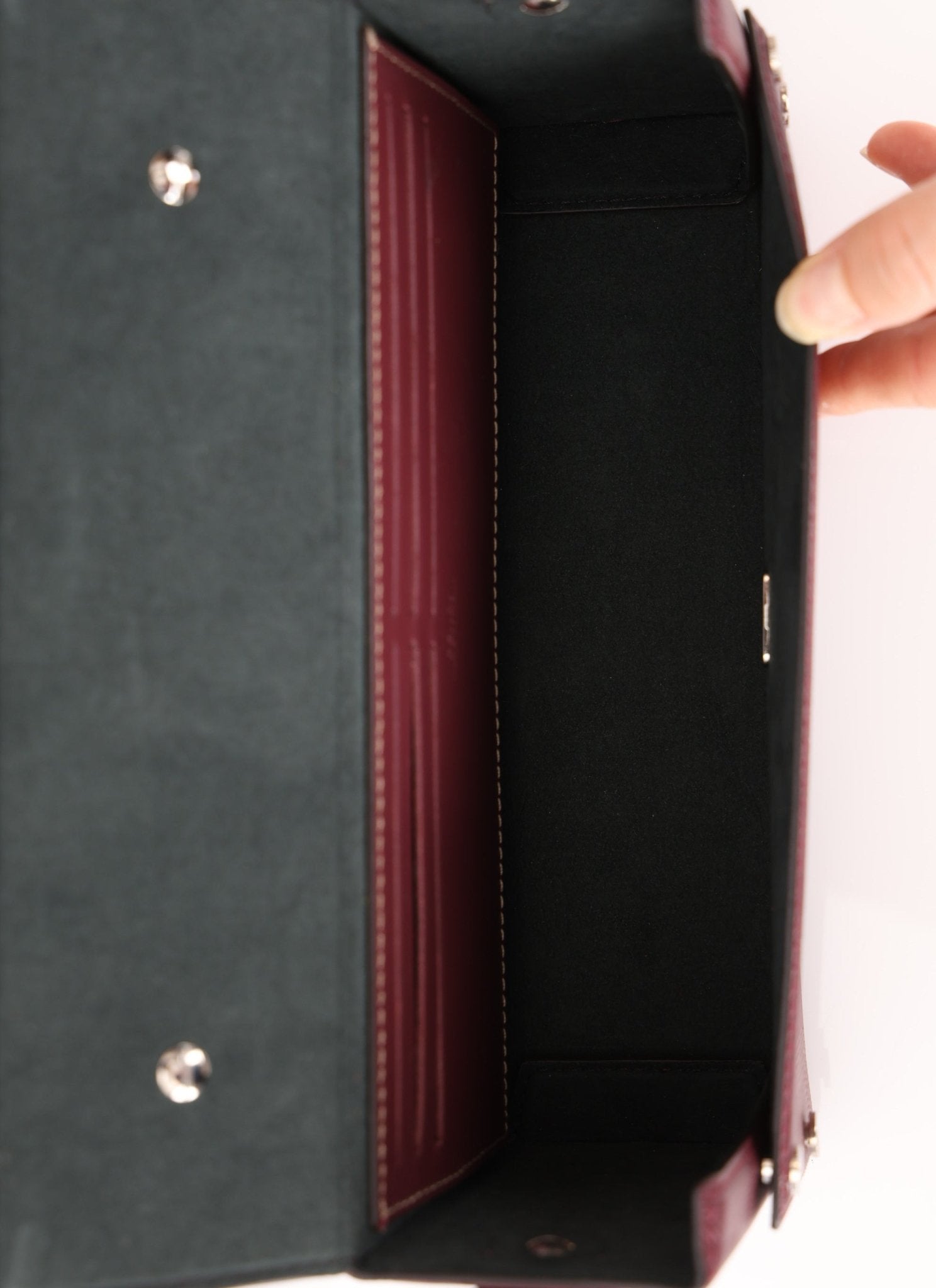 Fendi Leather Maroon Zucca Soft Trunk Baguette - FashioNica