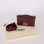 Fendi Leather Maroon Zucca Soft Trunk Baguette - FashioNica