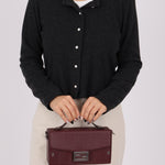 Fendi Leather Maroon Zucca Soft Trunk Baguette - FashioNica