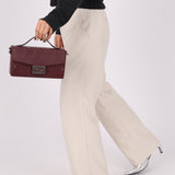 Fendi Leather Maroon Zucca Soft Trunk Baguette - FashioNica