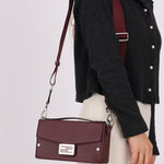 Fendi Leather Maroon Zucca Soft Trunk Baguette - FashioNica