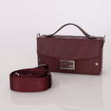Fendi Leather Maroon Zucca Soft Trunk Baguette - FashioNica