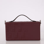 Fendi Leather Maroon Zucca Soft Trunk Baguette - FashioNica