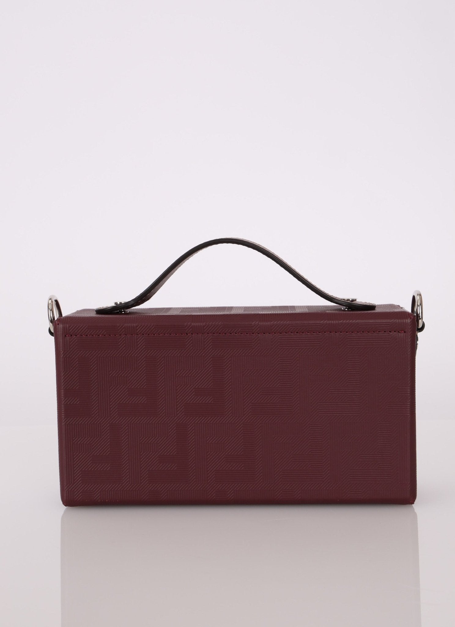 Fendi Leather Maroon Zucca Soft Trunk Baguette - FashioNica
