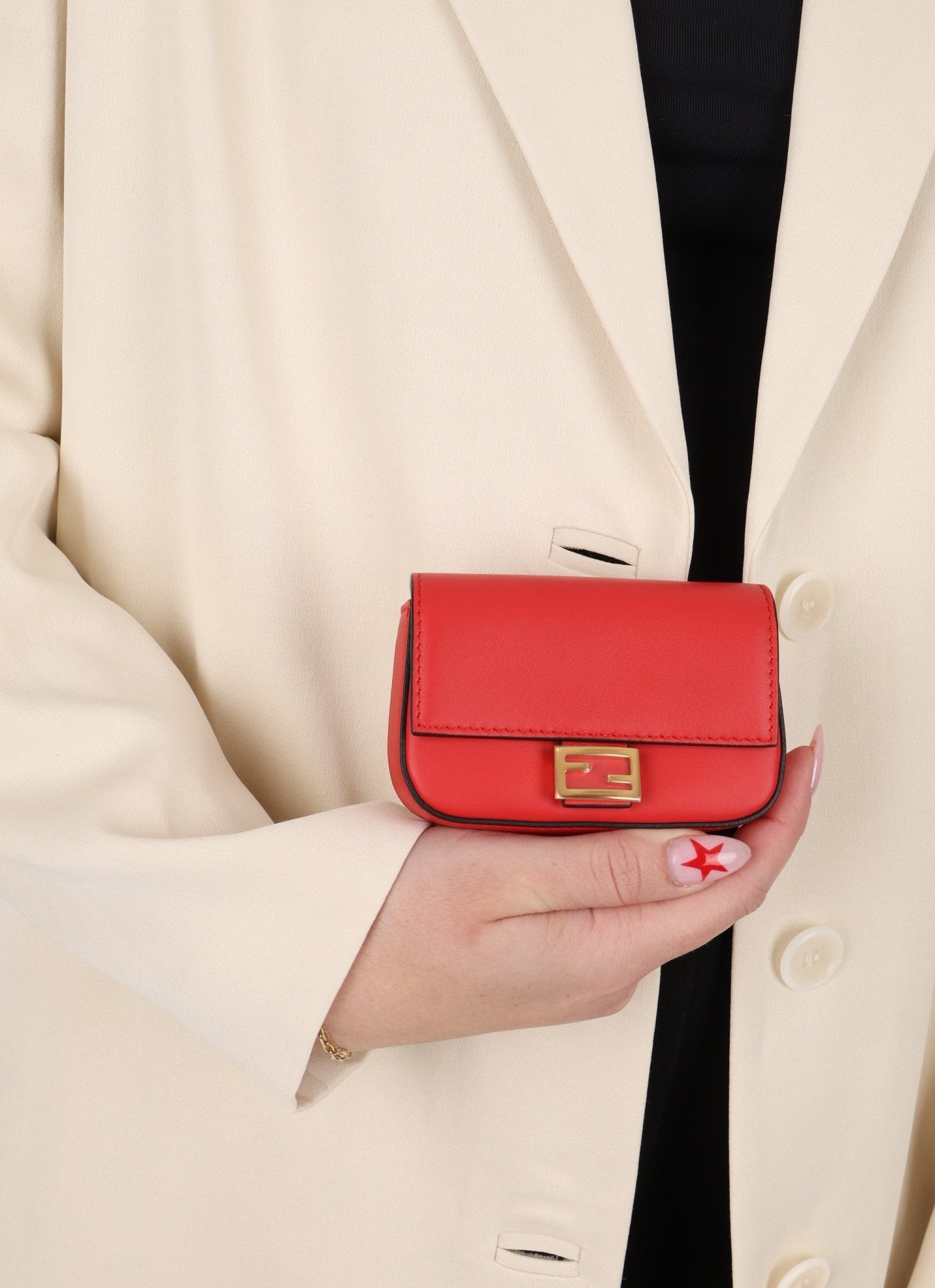 Fendi Leather Nano Chain Baguette - FashioNica