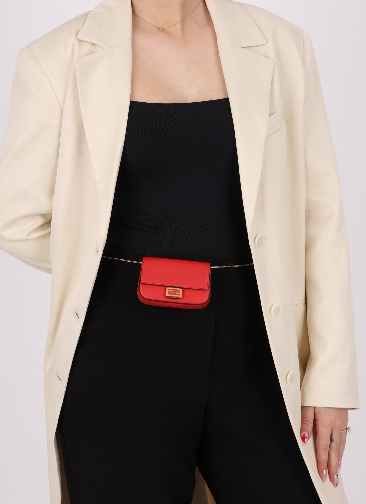 Fendi Leather Nano Chain Baguette - FashioNica