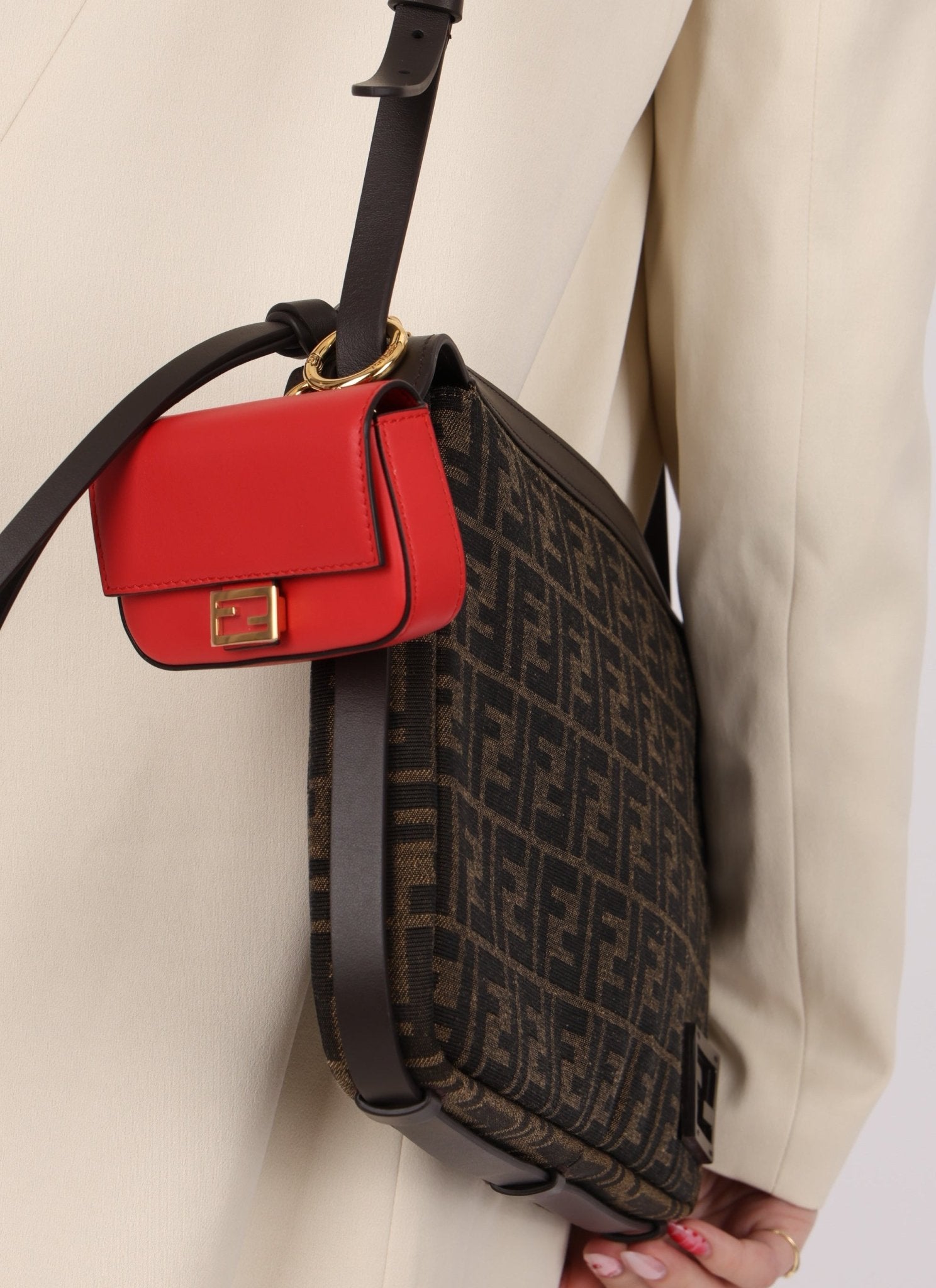 Fendi Leather Nano Chain Baguette - FashioNica