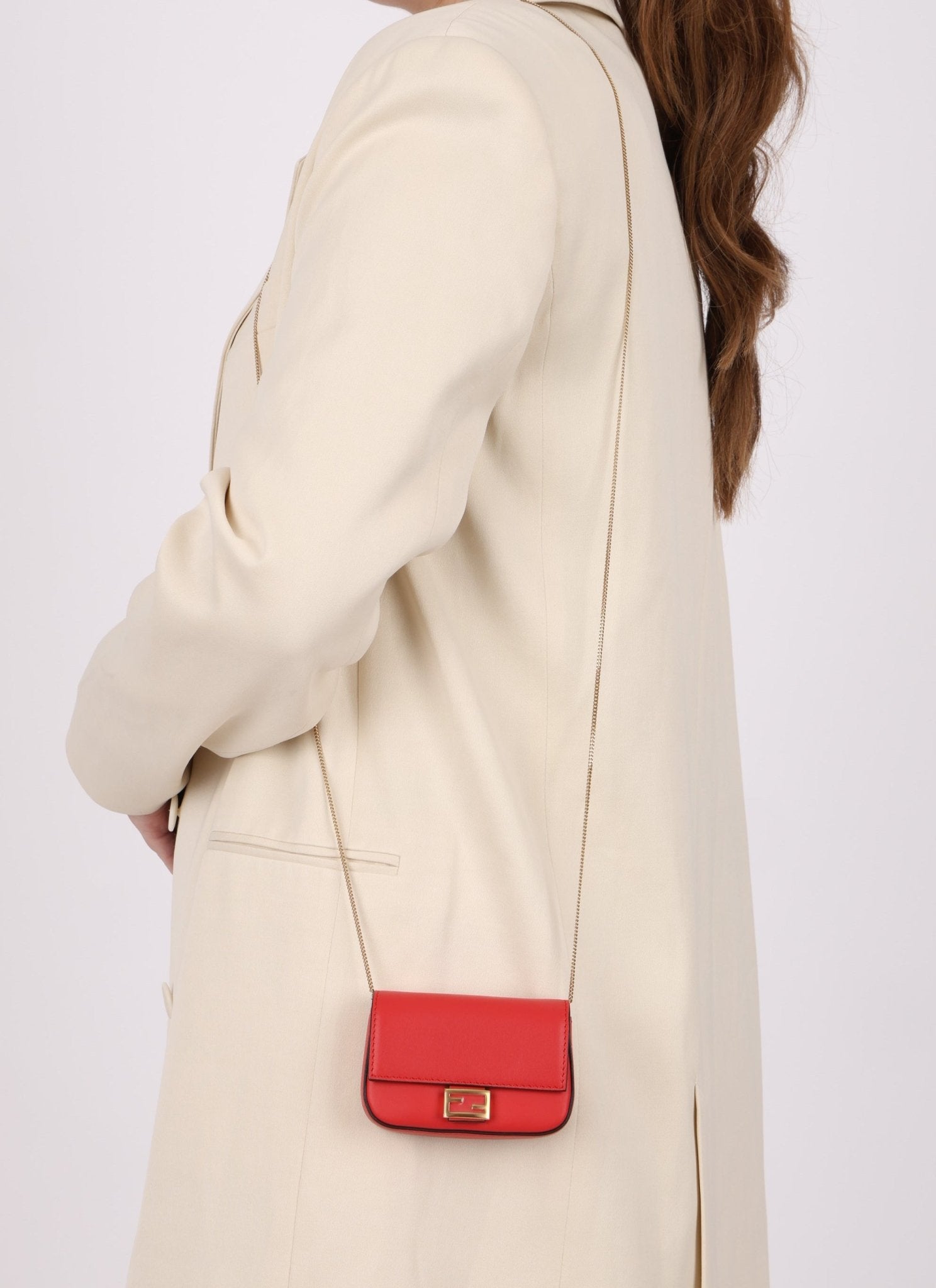 Fendi Leather Nano Chain Baguette - FashioNica