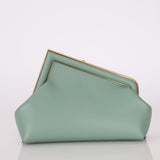 Fendi Leather Small Sea Foam Green First Clutch - FashioNica