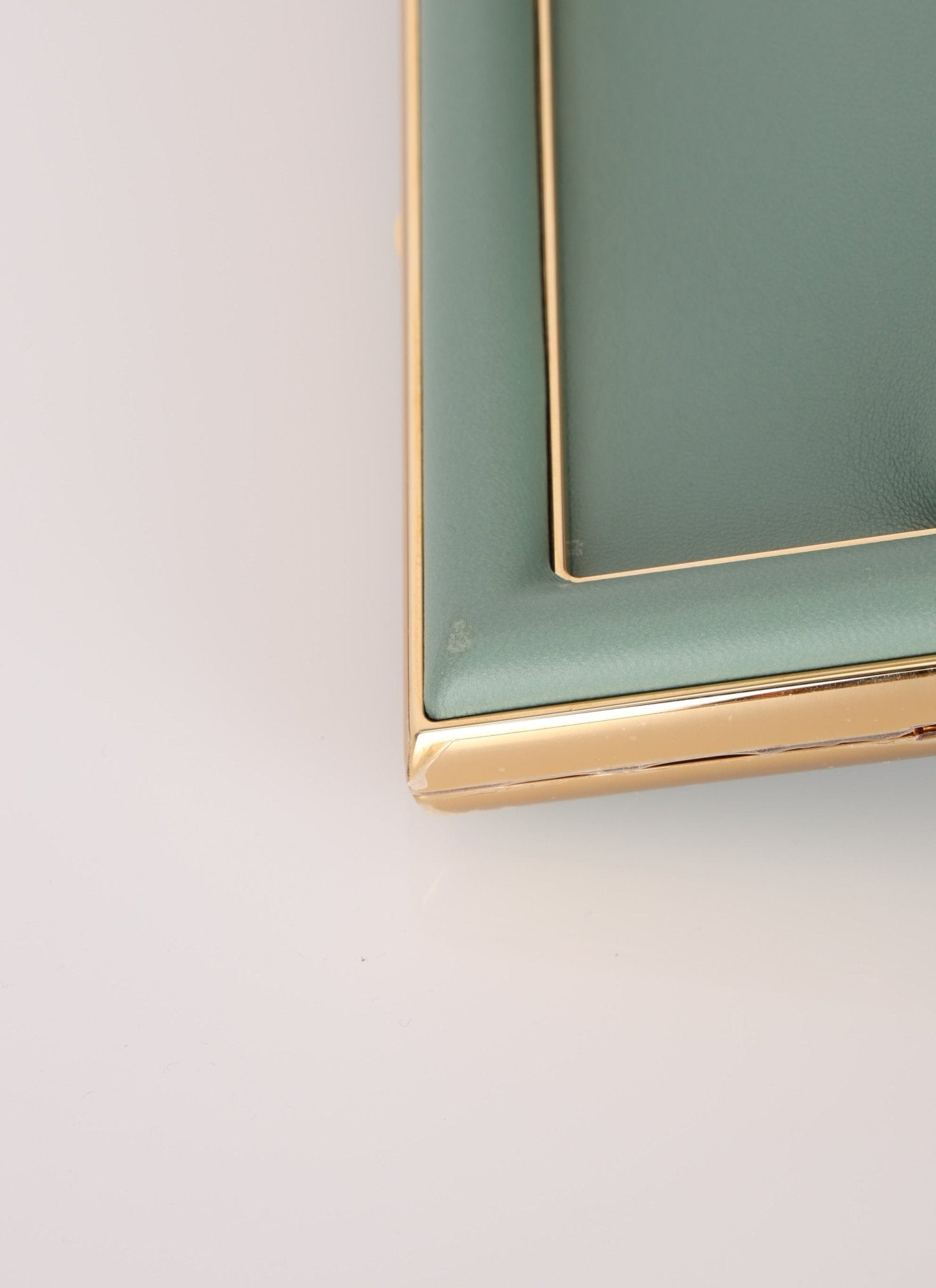 Fendi Leather Small Sea Foam Green First Clutch - FashioNica