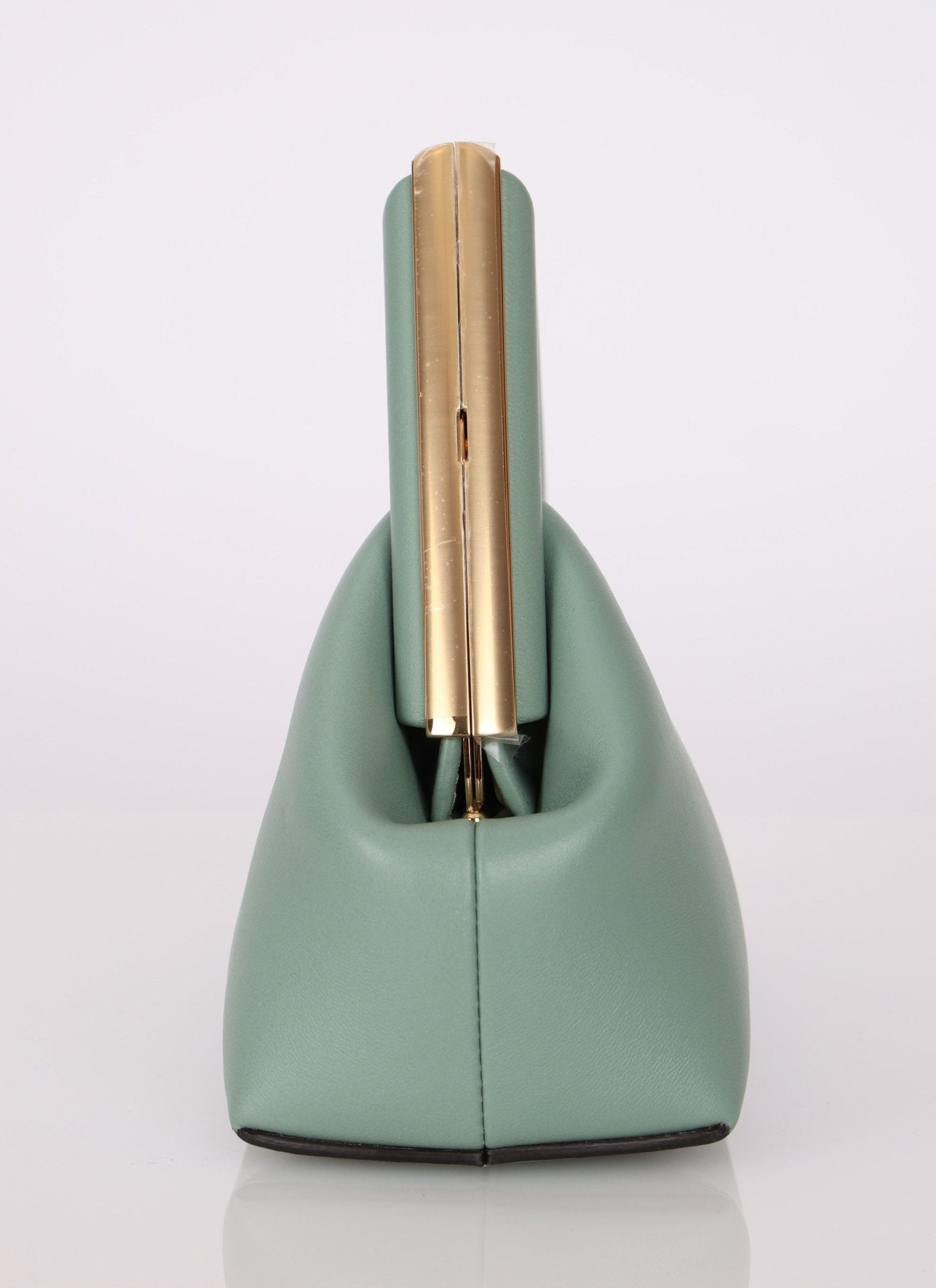 Fendi Leather Small Sea Foam Green First Clutch - FashioNica