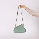 Fendi Leather Small Sea Foam Green First Clutch - FashioNica