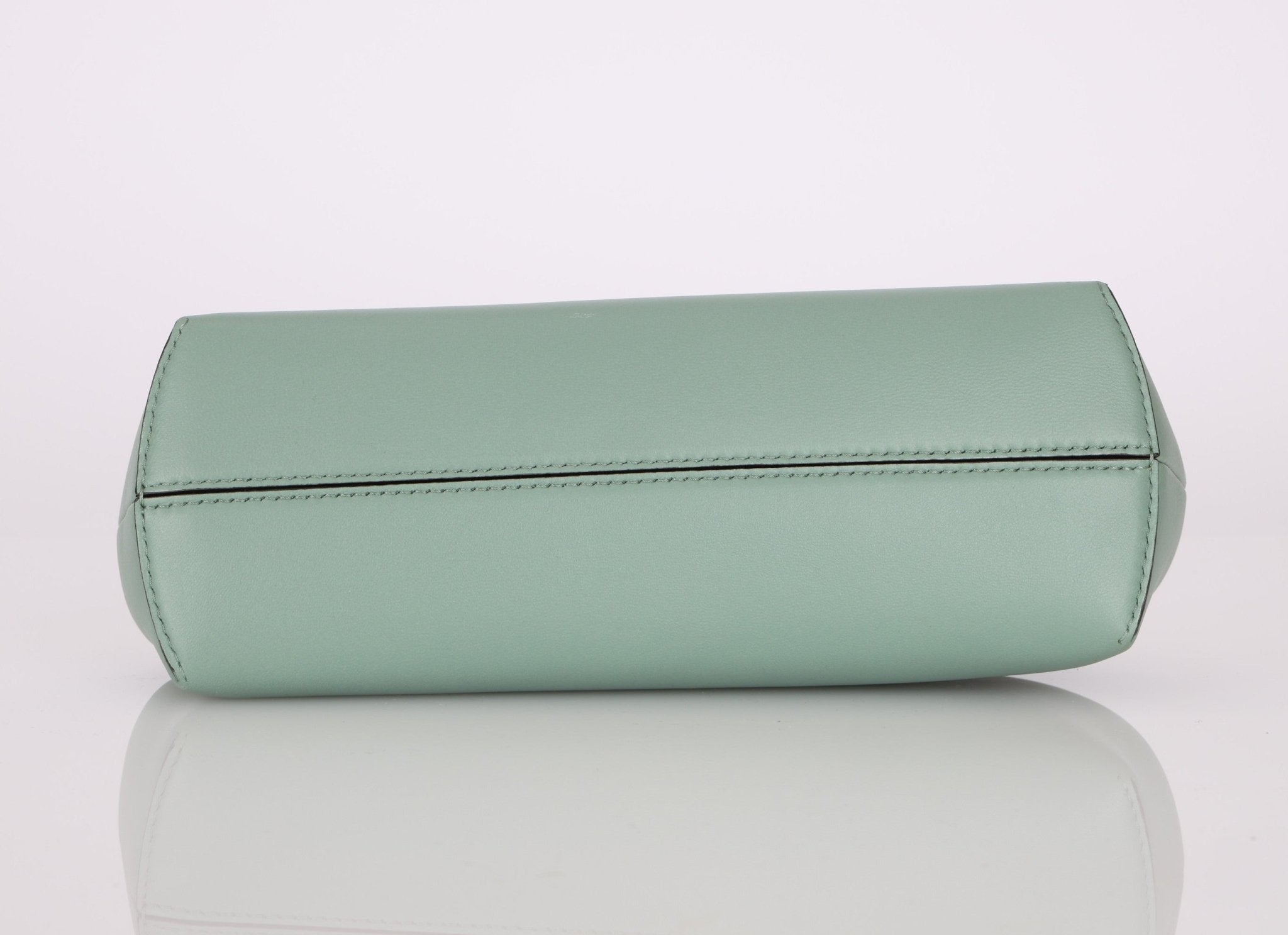 Fendi Leather Small Sea Foam Green First Clutch - FashioNica