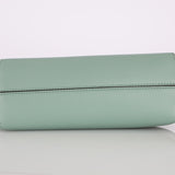 Fendi Leather Small Sea Foam Green First Clutch - FashioNica