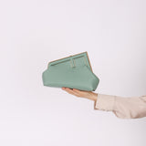 Fendi Leather Small Sea Foam Green First Clutch - FashioNica